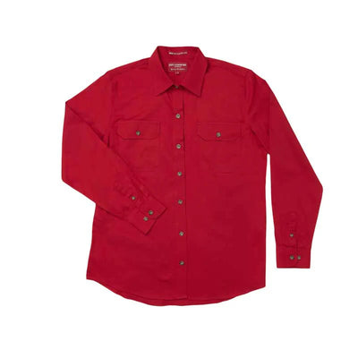 Just Country Womens Brooke Full Button Workshirt (Chilli)