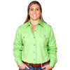 Just Country Womens Brooke Full Button Workshirt (Lime Green)