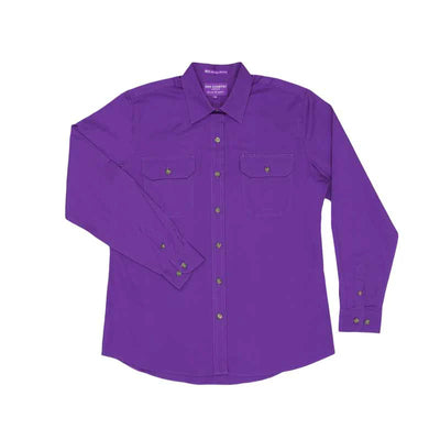 Just Country Womens Brooke Full Button Workshirt (Purple)