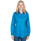 Just Country Women's Jahna Long Sleeve Work Shirt - Blue Jewel