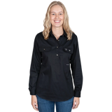 Just Country Women's Jahna Long Sleeve Work Shirt - Black