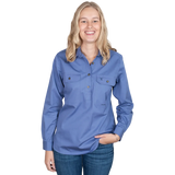 Just Country Women's Jahna Long Sleeve Work Shirt - Blue