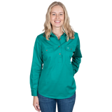 Just Country Women's Jahna Long Sleeve Work Shirt - Dark Green