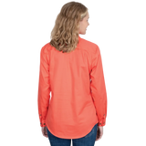 Just Country Women's Jahna Long Sleeve Work Shirt - Hot Coral
