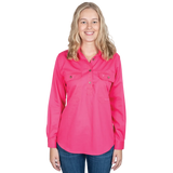 Just Country Women's Jahna Long Sleeve Work Shirt - Hot Pink