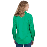 Just Country Women's Jahna Long Sleeve Work Shirt - Ivy Green