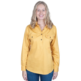 Just Country Women's Jahna Long Sleeve Work Shirt - Mustard