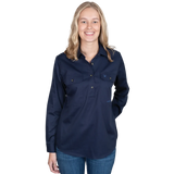 Just Country Women's Jahna Long Sleeve Work Shirt - Navy