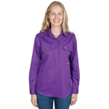 Just Country Women's Jahna Long Sleeve Work Shirt - Purple