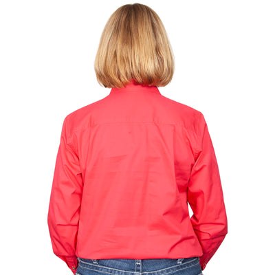 Just Country Womens Brooke Full Button Workshirt (Raspberry)