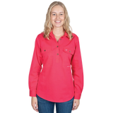 Just Country Women's Jahna Long Sleeve Work Shirt - Raspberry