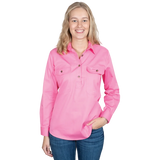 Just Country Women's Jahna Long Sleeve Work Shirt - Rose