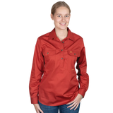Just Country Women's Jahna Long Sleeve Work Shirt - Rust