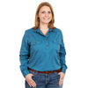 Just Country Womens Jahna Long Sleeve Workshirt (Sapphire)