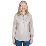 Just Country Women's Jahna Long Sleeve Work Shirt - Stone