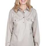 Just Country Women's Jahna Long Sleeve Work Shirt - Stone