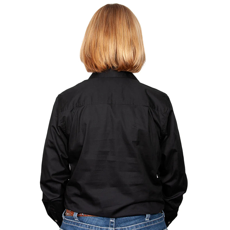 Just Country Womens Jahna Long Sleeve Workshirt (Black)