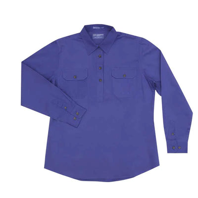 Just Country Womens Jahna Long Sleeve Workshirt (Blue)