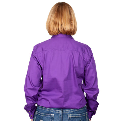 Just Country Womens Jahna Long Sleeve Workshirt (Purple)