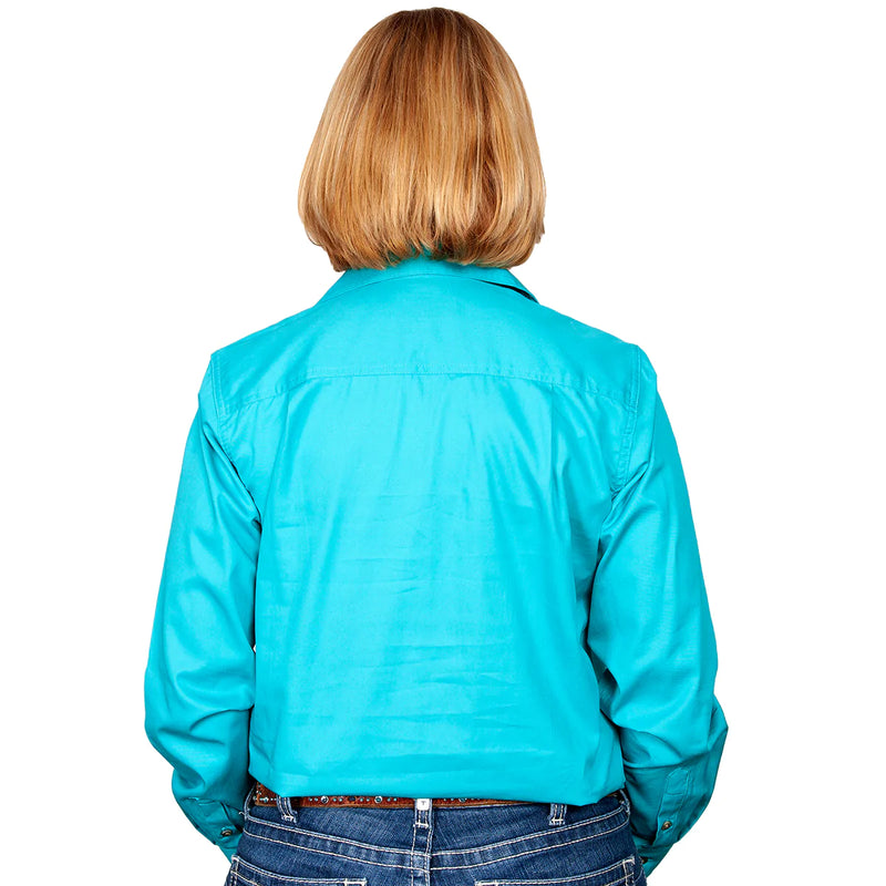 Just Country Womens Jahna Long Sleeve Workshirt (Turquoise)