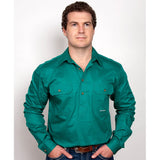 Just Country Men's Cameron Work shirt - Dark Green