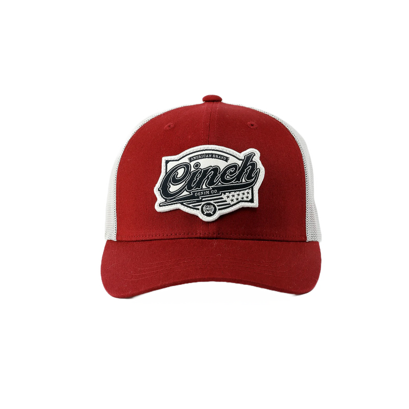 Cinch Mens American Brand Patch Trucker Cap (Red)