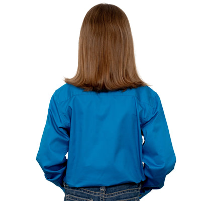 Just Country Girls Kenzie Half Button Long Sleeve Shirt (Blue Jewel)