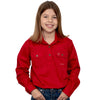 Just Country Girls Kenzie Half Button Long Sleeve Shirt (Chilli)