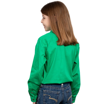 Just Country Girls Kenzie Half Button Long Sleeve Shirt (Ivy Green)