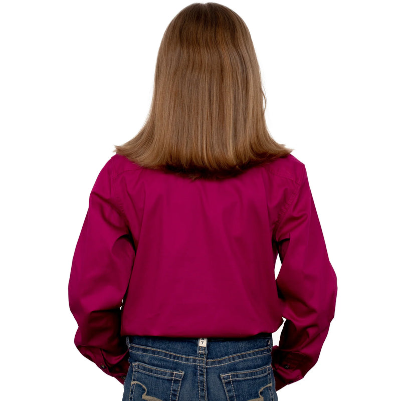 Just Country Girls Kenzie Half Button Long Sleeve Shirt (Magenta)