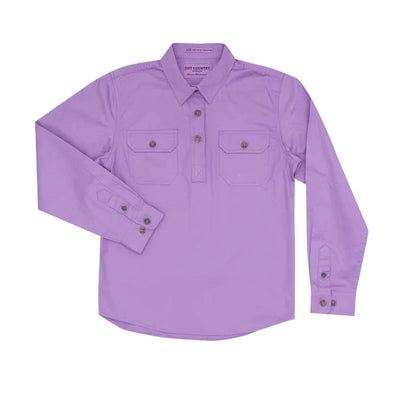 Just Country Girls Kenzie Half Button Long Sleeve Shirt (Orchid)