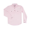 Just Country Girls Kenzie Half Button Long Sleeve Shirt (Pink)