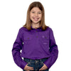Just Country Girls Kenzie Half Button Long Sleeve Shirt (Purple)