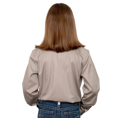Just Country Girls Kenzie Half Button Long Sleeve Shirt (Stone)