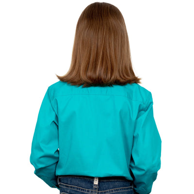 Just Country Girls Kenzie Half Button Long Sleeve Shirt (Turquoise)