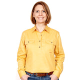 Just Country Women's Jahna Long Sleeve Work Shirt- Mustard