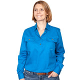 Just Country Women's Jahna Long Sleeve Work Shirt - Blue Jewel