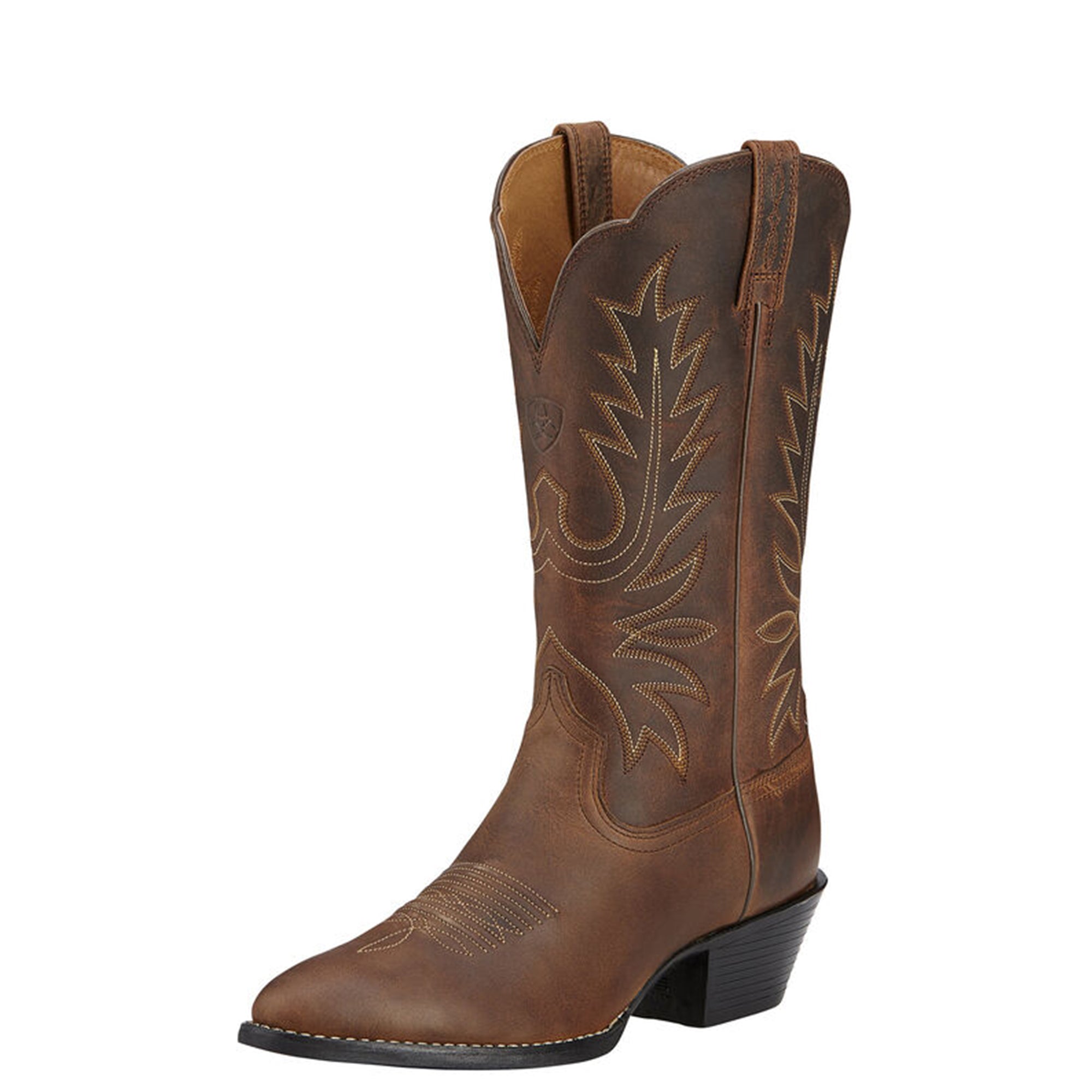 Ariat Ladies Heritage Western R Toe Boot Distressed Brown