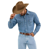 Wrangler Q Mens Western Workshirt - Stonewash