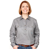 Just Country Women's Jahna Long Sleeve Work Shirt - Steel Grey