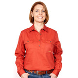 Just Country Women's Jahna Long Sleeve Work Shirt - Rust