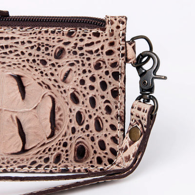 American Darling Wristlet Crocodile Embossed Leather Women's Bag ADBG961A