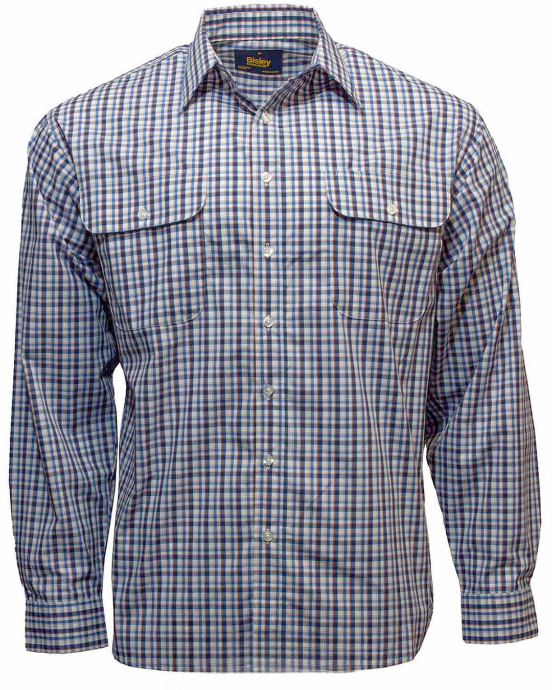 Bisley Mens Long Sleeve Small Check Shirt (Blue)