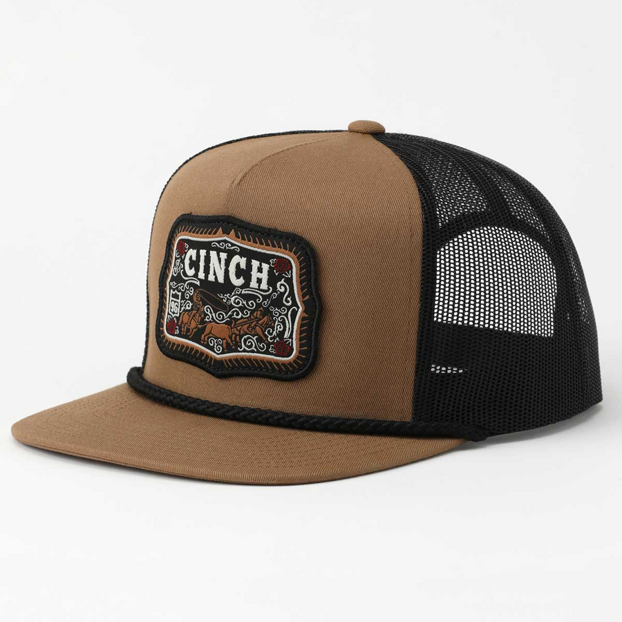 Cinch Con Cinch Logo Patch Snap Back Trucker Cap Brown – Worn Out West