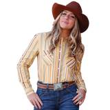 Cruel Womens Boyfriend Fit Stripe Snap Front Western Shirt CTW7250010