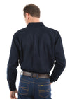 Hard Slog Mens Full Button Light Cotton Work Shirt (Dark Navy)