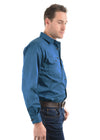 Hard Slog Mens Full Button Light Cotton Work Shirt (Blue River)