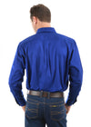 Hard Slog Mens Full Button Light Cotton Work Shirt (Royal Blue)