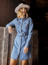 Wrangler Womens Long Sleeve Western Snap Dress (Mid Denim)