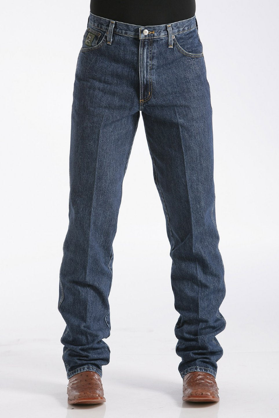 Cinch Mens Green Label Relaxed Fit Jeans 36 Inch Leg (Dark Stonewash)